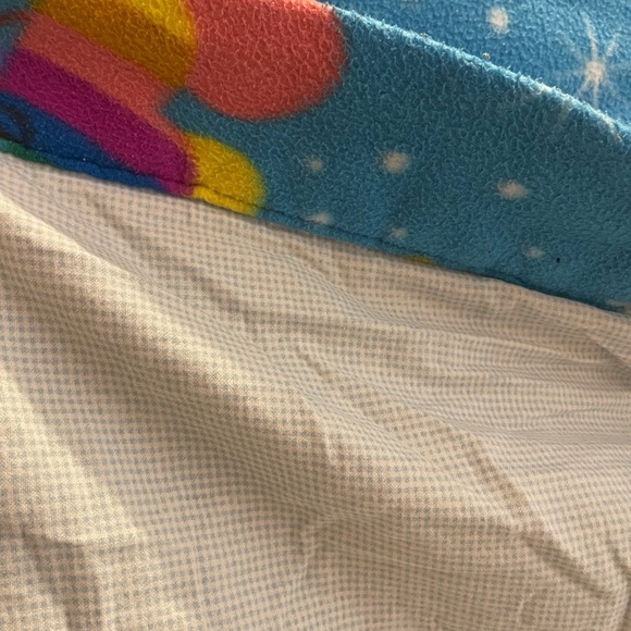 Care Bears Twin Size VTG Kids Quilted Bedspread Wish Blue Plaid Handmade 60/43 - Picture 7 of 10